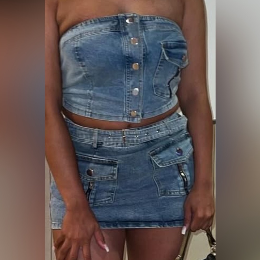 Denim Two-Piece Set - Picture 2 of 2